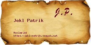 Jekl Patrik névjegykártya
